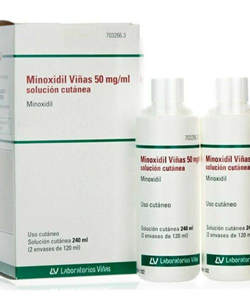 Minoxidil Viñas 50mg/ml - Es un medicamento indicado para estimular el crecimiento del cabello en personas que sufren alopecia androgénica con pérdida moderada de cabello.
