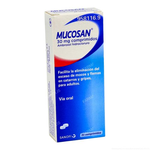 - Ayuda a disminuir los mocos y las flemas. Son unos comprimidos a base de ambroxol para tratar las secreciones bronquiales, esto es para ayudar a expectorar y fluidificar el moco. 