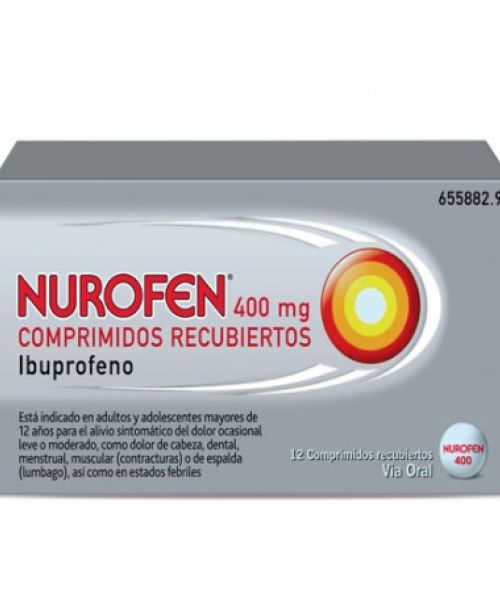 Nurofen 400mg - Son unos comprimidos a base de ibuprofeno, analgésicos, antipiréticos y antiinflamatorios. Valen por tanto para bajar la fiebre, disminuir las inflamaciones y calmar los dolores.