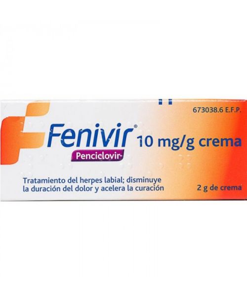 Fenivir 10mg/g - Crema para tratar el herpes labial (pupa, calentura) y aliviar los síntomas de ardor y quemazón de la zona afectada.