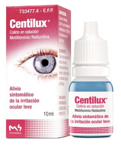 Centilux 0,25mg/ml - Alivio temporal de la congestión, enrojecimiento e irritación leves en los ojos de origen irritativo o alérgico.