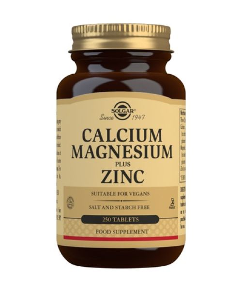 Calcio Magnesio con Zinc - Para el mantenimiento de los huesos, dientes y músculos sanos. Favorece la salud del sistema musculoesquelético y nervioso. Adecuado para la salud ósea y dental (junto con la dieta, el ejercicio y el estilo de vida).