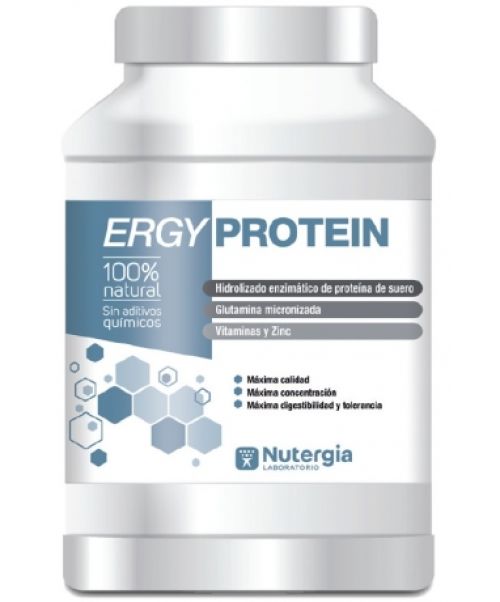 Ergyprotein - Es un complemento alimenticio que aporta proteína de suero junto con otros nutrientes que ayudan a mejorar el rendimiento físico.