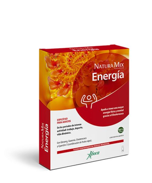 Natura Mix Advanced Energía - Ayuda a tener una mayor energía física y mental gracias al Eleuterococo. Específico para adultos en los períodos de intensa actividad: trabajo, deporte, vida dinámica. 