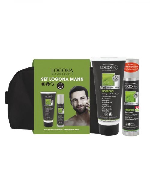 Neceser Logona Mann Gel & Champu + Desodorante - Limpia con delicadeza el cabello y la piel del hombre. Aporta hidratación y es apto para todo tipo de pieles. Para uso diario.