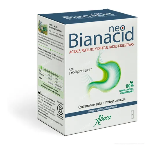  - Trata la acidez, ardor, dolor, reflujo gastroesofágico y gastritis. Además, trata los síntomas asociados a la dispepsia (dificultades digestivas) como gases y pesadez.