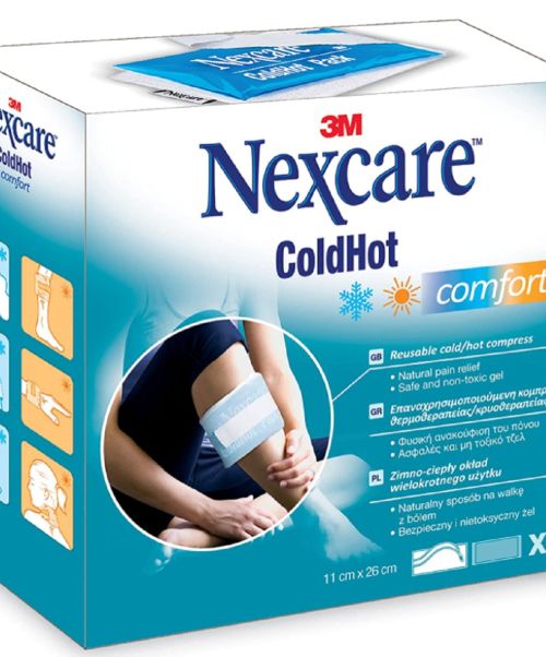 Nexcare ColdHot Comfort - Bolsa de gel de frio/calor para contracuras, lumbagos, dolores musuculares... El calor proporciona alivio del dolor muscular/articular asociado a: cansancio, lumbagos, contracturas, tensión muscular, sobreesfuerzo, esguinces, artritis, artrosis... Se puede usar con frio tambien para dolores de cabeza, golpes...El frío ayuda a disminuir la hinchazón, picor, la inflamación y el dolor.Gracias a su diseño y manejabilidad se puede usar para relajar cualquier parte del cuerpo.