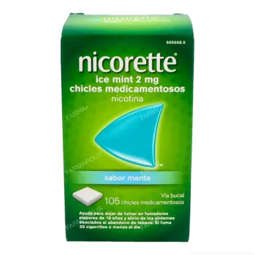  - Son unos chicles con sabor a menta para ayudar a dejar de fumar. Contienen nicotina con lo que ayudan a calmar las ganas de fumar aportando la nicotina que no inhalamos del tabaco.