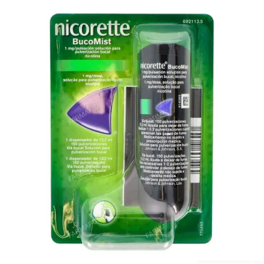  - Es una solución para pulverización bucal para ayudar a dejar de fumar. Contienen nicotina con lo que ayudan a calmar las ganas de fumar aportando la nicotina que no inhalamos del tabaco.