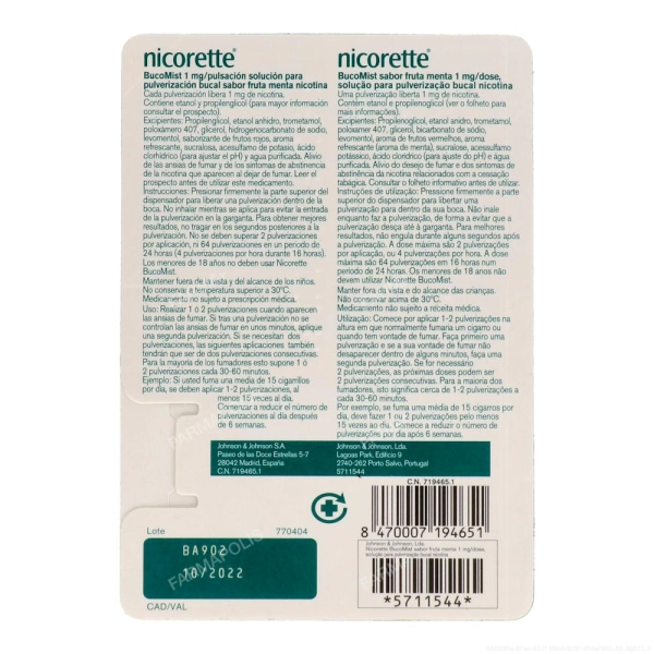 Nicorette bucomist (1mg)