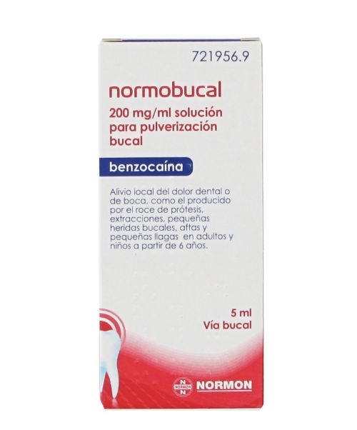 Normobucal spray - Spray a base de benzocaína. Un anestésico que alivia el dolor de las molestias bucales como aftas, heridas...