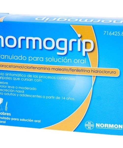 Normogrip  -  Calman los síntomas de la gripe. Ayuda a disminuir los síntomas de resfriado, fiebre, catarro, mocos y malestar general.