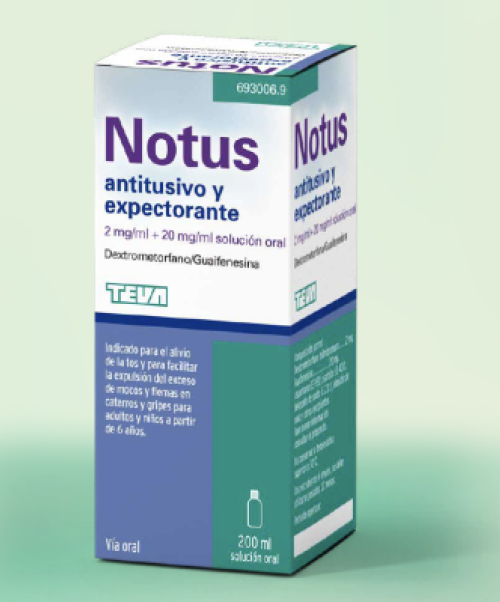 Notus antitusivo y expectorante - Es un jarabe que trata la tos, los mocos y las flemas en resfriados y procesos catarrales.