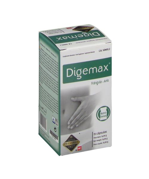 Nutricion Center DIGEMAX  - Proporciona confort digestivo a base de extracto de frángula, cardo mariano, extracto de ciruela, pimienta negra y anis.