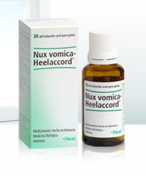 Nux vomica-Homaccord 30 ml gotas - Es un medicamento homeopático especialmente indicado para mejorar la disgestión tras excesos de comida y alcohol, hemorroides, aires. Contrarrestar efectos indeseados causados por la medicación.