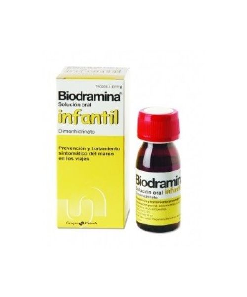 Biodramina infantil (20 mg/5 ml) - Es un jarabe para el mareo. Valen para los mareos de los viajes, ya sean en autobús, barco o coche. Evitan los vómitos.