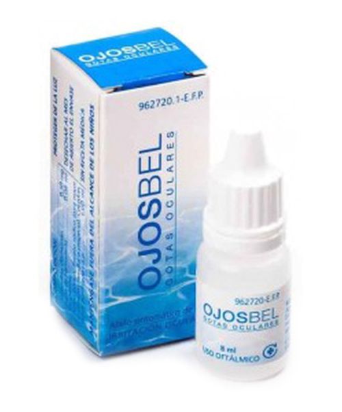 Ojosbel  - Es un colirio con efecto vasoconstrictor para aliviar las rojeces y la irritación ocular. <br>