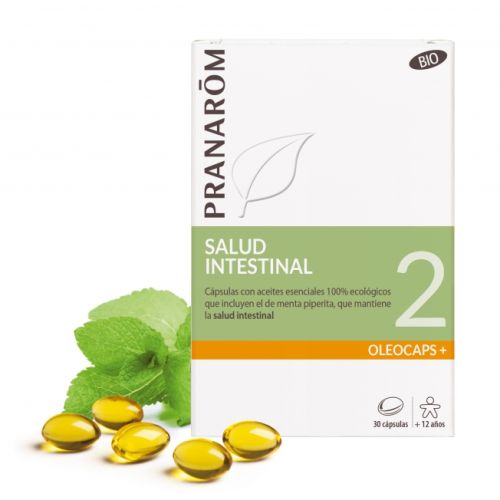 Oleocaps 2 - Caja de Oleocaos 2 de Pranarom para el cuidado del intestino.