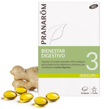  - Contrivuye al confort digestivo gracias a los aceites esenciales 100% ecológicos de cardamomo y alcaravea.