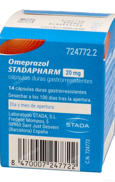 Omeprazol Stadapharm 20mg frasco