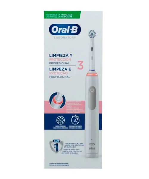 ORAL-B PRO 3 - Es un cepillo con un cabezal de limpieza profesional, con tecnología 3D que oscila, rota y pulsa, consiguiendo así eliminar hasta un 100% más de placa que un cepillo manual.