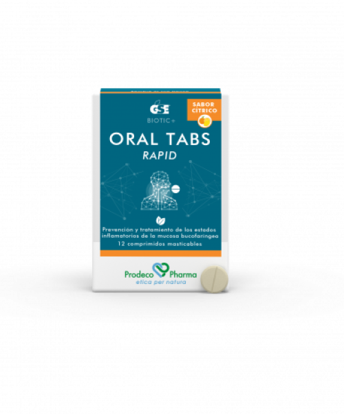 Oral Tabs Rapid - Tratamiento y prevención de faringitis, amigdalitis, dolores de garganta y tos irritativa. Hechos a base de ingredientes 100% naturales con un ligero sabor cítrico.
