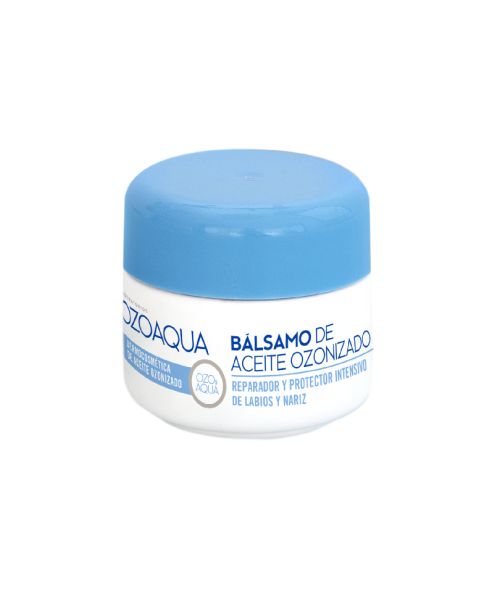 Ozoaqua Bálsamo labial - Elaborado a base de aceites vegetales ozonizados calma, repara y protege labios y nariz. Especialmente indicado para prevenir boqueras y grietas.