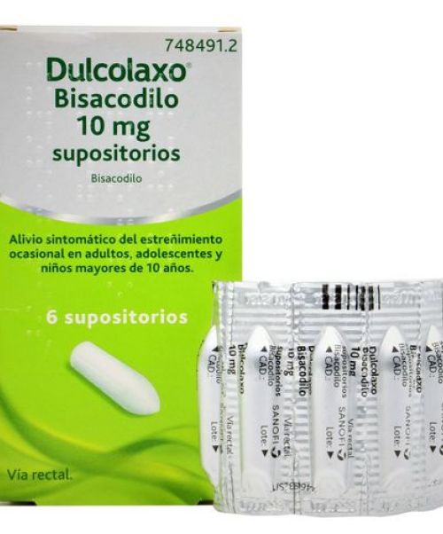 Dulcolaxo 10 mg supositorios - Laxantes. Libera el intestino en caso de estreñimiento en la parte final del colon.