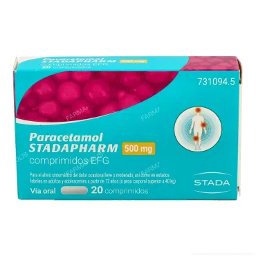  - Paracetamol para tratar los diferentes tipos de dolores, bajar la fiebre y calmar el malestar general. Válidos para el dolor de cabeza, de muelas, de boca en general, de regla, de espalda, golpes...