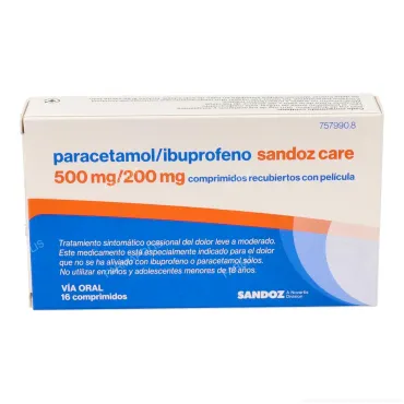  - Paracetamol e ibuprofeno combinado para tratar los diferentes tipos de dolores, bajar la fiebre y calmar el malestar general. Válidos para el dolor de cabeza, de muelas, de boca en general, de regla, de espalda, golpes...