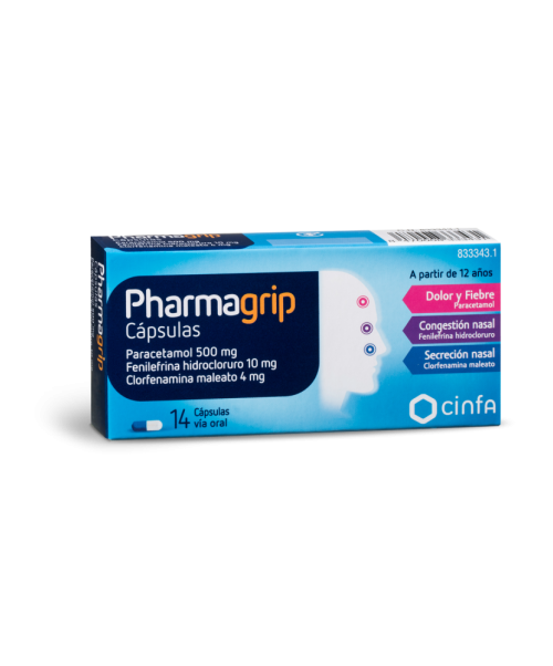 Pharmagrip  - Calman los síntomas de la gripe. Ayuda a disminuir los síntomas de resfriado, fiebre, catarro, mocos y malestar general.