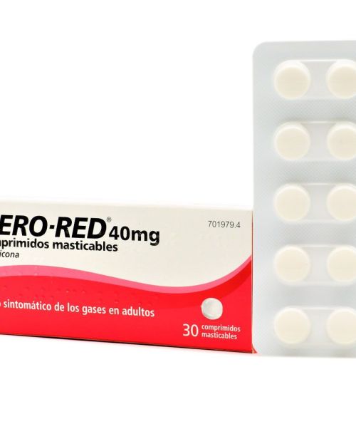 Aero red 40 mg - Son unos comprimidos masticables que alivian los gases o las flatulencias.