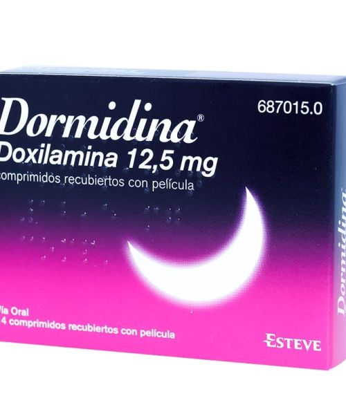 Dormidina 12.5 mg - Son unos comprimidos que ayudan a tratar la falta de sueño. Su efecto ayuda a dormir aliviando los problemas de insomnio ocasional.