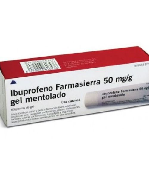 Ibuprofeno farmasierra 50mg/g - Es un gel antiinflamatorio tópico utilizado en el caso de golpes, para disminuir la inflamación.