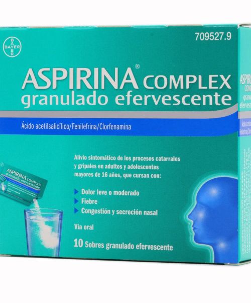 Aspirina complex  - Trata los síntomas de la gripe. Ayudan a disminuir los síntomas de resfriado, fiebre, catarro, rinitis, sinusitis, mocos y malestar general.