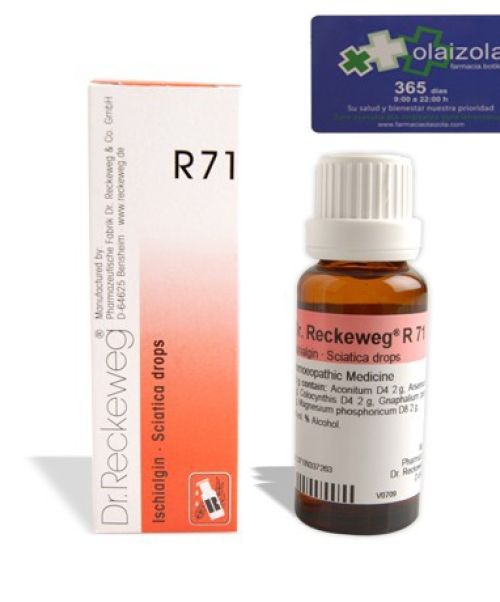 R71-ISCHIALGIN  - Es un medicamento homeopático indicado para la ciática, isquialgia. Hernia discal. Parestesia en extremidades inferiores.