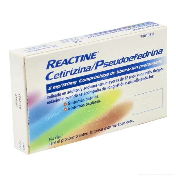 Reactine plus (5/120mg) 