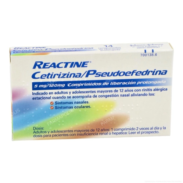 Reactine plus (5/120mg) 