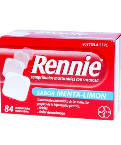Rennie menta limón - Son unos comprimidos a base de bicarbonato para calmar el ardor, la acidez y las digestiones pesadas.