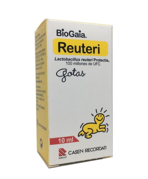Reuteri Gotas  - Probiótico para tratar el cólico de lactante. Probiótico con Lactobacillus reuteri, cuyo objetivo es el restablecimiento de la flora intestinal, ayudando a tratar la diarrea aguda, los gases y el estreñimiento, especialmente en lactantes y niños. <br>