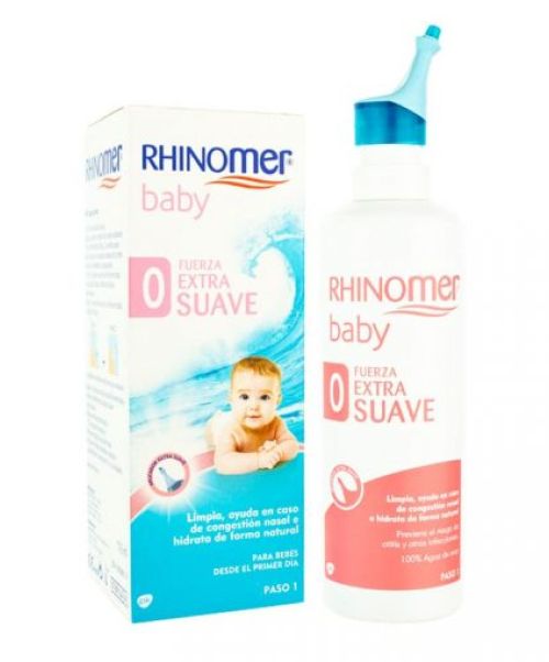 Rhinomer 0 Fuerza Extra Suave - Agua de mar que sirve para descongestionar la nariz en procesos catarrales y gripales. Sirve tambien para la limpieza nasal para uso diario.<br>