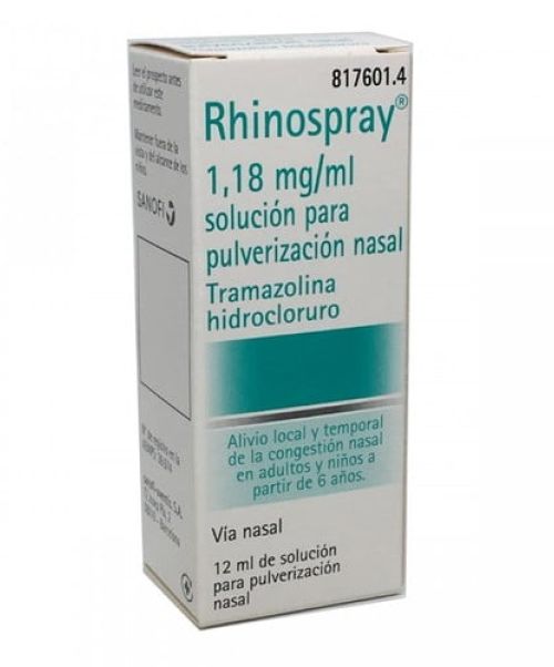 Rhinospray 1,18 mg/ ml - Alivia la congestión nasal. Ayuda a respirar mejor, tratando la sinusitis y la rinitis.No usar más de cuatro días seguidos.