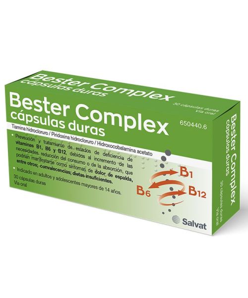 Bester complex -  Es un medicamento indicado para tratar los estados carenciales de vitaminas B1, B6 y B12.