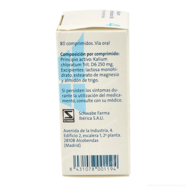 Sal de Schüssler Nº 4 Kalium Chloratum D6