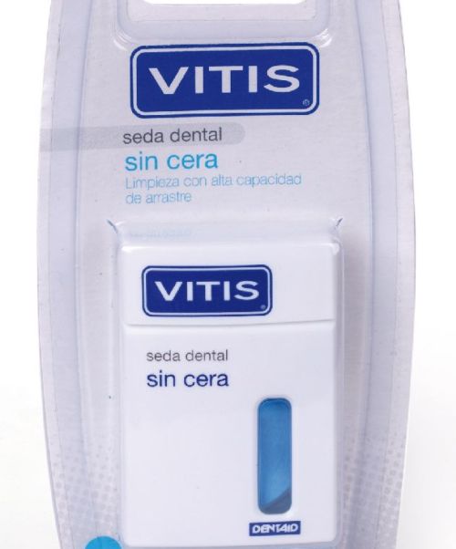 Vitis Seda dental sin cera   - Esta seda está diseñada para reducir eficazmente el biofilm oral (placa bacteriana) gracias a su alta capacidad de arrastre.