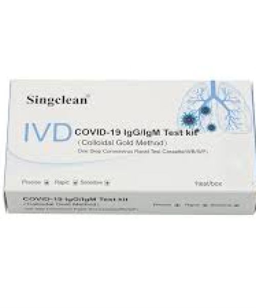 Singclean IVD Kit de prueba COVID-19 IgG / IgM (oro coloidal) - Te permite detectar la presencia de anticuerpos IgG e IgM del virus SARS-CoV-2, causante de la COVID-19, de forma rápida, sencilla y efectiva a través de una pequeña muestra de fluidos nasales.
