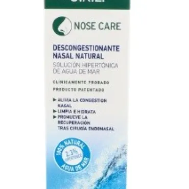  - Agua de mar para recuperación de cirugía endonasal, rinitis y sinusitis crónicas. Sirve también para descongestionar la nariz en procesos catarrales y gripales.