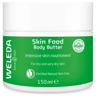  - Uno de los productos más versátiles de Weleda. Ofrece nutrición corporal intensiva de rápida absorción. Sirve para revitalizar la piel cansada, como aliado contra zonas sensibles e irritadas, o como iluminador de rostro. Se funde rápidamente con la piel sin dejar sensación grasa. No solo repara, sino que nutre, calma y otorga elasticidad a la piel. Pede usarse tanto para sanar pieles dañadas, como para hidratar tras una exfoliación o ducha. 