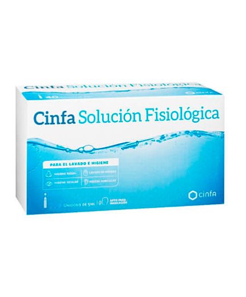 Solución Fisiológica Cinfa - Suero fisiológico para limpieza de ojos, nariz, heridas...<br>