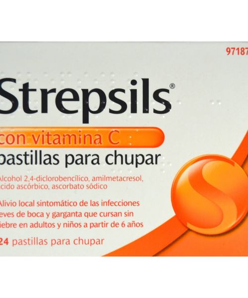 Strepsils con vitamina C - Calma la irritación e infecciones leves de boca y garganta. 